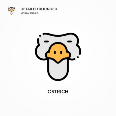 Devekuşu vektör simgesi. Modern vektör illüstrasyon kavramları. Düzenlemesi ve kişiselleştirmesi kolay.