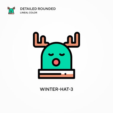 Kış-şapka-3 vektör simgesi. Modern vektör illüstrasyon kavramları. Düzenlemesi ve kişiselleştirmesi kolay.