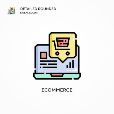 Ticaret vektör simgesi. Modern vektör illüstrasyon kavramları. Düzenlemesi ve kişiselleştirmesi kolay.