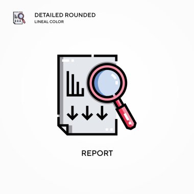 Vektör simgesini rapor et. Modern vektör illüstrasyon kavramları. Düzenlemesi ve kişiselleştirmesi kolay.