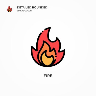 Vektör simgesini ateşle. Modern vektör illüstrasyon kavramları. Düzenlemesi ve kişiselleştirmesi kolay.