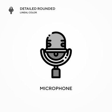 Mikrofon vektör simgesi. Modern vektör illüstrasyon kavramları. Düzenlemesi ve kişiselleştirmesi kolay.