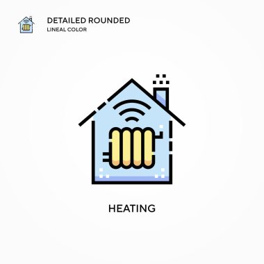 Isıtma vektör simgesi. Modern vektör illüstrasyon kavramları. Düzenlemesi ve kişiselleştirmesi kolay.