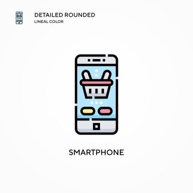 Akıllı telefon vektör simgesi. Modern vektör illüstrasyon kavramları. Düzenlemesi ve kişiselleştirmesi kolay.