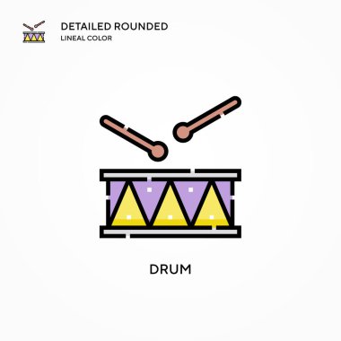 Davul vektör simgesi. Modern vektör illüstrasyon kavramları. Düzenlemesi ve kişiselleştirmesi kolay.