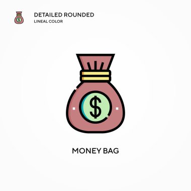 Para çantası vektör simgesi. Modern vektör illüstrasyon kavramları. Düzenlemesi ve kişiselleştirmesi kolay.