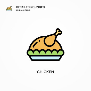Tavuk vektör simgesi. Modern vektör illüstrasyon kavramları. Düzenlemesi ve kişiselleştirmesi kolay.