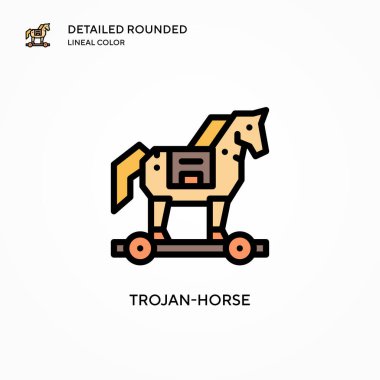 Truva atı vektör simgesi. Modern vektör illüstrasyon kavramları. Düzenlemesi ve kişiselleştirmesi kolay.