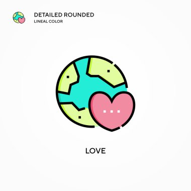 Aşk vektör simgesi. Modern vektör illüstrasyon kavramları. Düzenlemesi ve kişiselleştirmesi kolay.