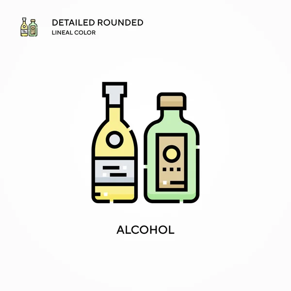 Icono Vector Alcohol Conceptos Modernos Ilustración Vectorial Fácil Editar Personalizar — Vector de stock