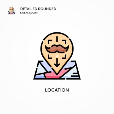 Konum vektör simgesi. Modern vektör illüstrasyon kavramları. Düzenlemesi ve kişiselleştirmesi kolay.