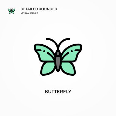 Kelebek vektör simgesi. Modern vektör illüstrasyon kavramları. Düzenlemesi ve kişiselleştirmesi kolay.