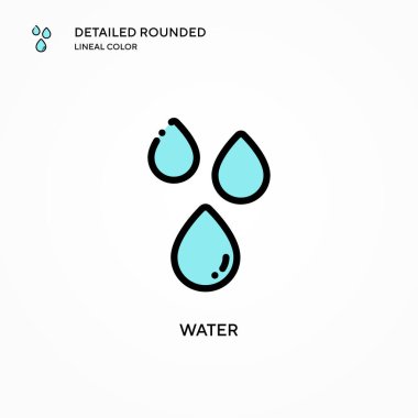 Su vektör simgesi. Modern vektör illüstrasyon kavramları. Düzenlemesi ve kişiselleştirmesi kolay.