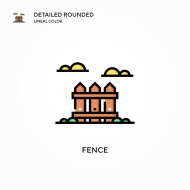 Çit vektör simgesi. Modern vektör illüstrasyon kavramları. Düzenlemesi ve kişiselleştirmesi kolay.