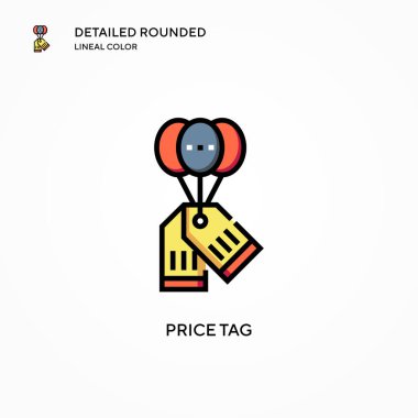 Fiyat etiketi vektör simgesi. Modern vektör illüstrasyon kavramları. Düzenlemesi ve kişiselleştirmesi kolay.