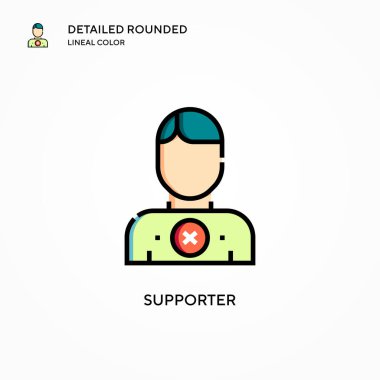 Destekleyici vektör simgesi. Modern vektör illüstrasyon kavramları. Düzenlemesi ve kişiselleştirmesi kolay.
