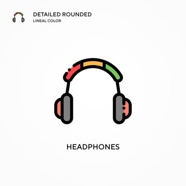 Kulaklık vektör simgesi. Modern vektör illüstrasyon kavramları. Düzenlemesi ve kişiselleştirmesi kolay.