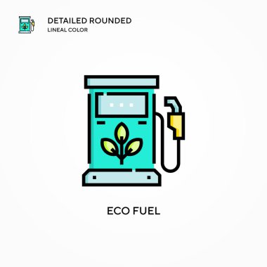 Eko yakıt vektör ikonu. Modern vektör illüstrasyon kavramları. Düzenlemesi ve kişiselleştirmesi kolay.