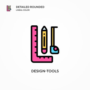 Tasarım araçları vektör simgesi. Modern vektör illüstrasyon kavramları. Düzenlemesi ve kişiselleştirmesi kolay.