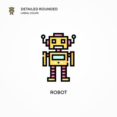Robot vektör simgesi. Modern vektör illüstrasyon kavramları. Düzenlemesi ve kişiselleştirmesi kolay.