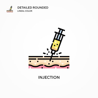 Enjeksiyon vektör simgesi. Modern vektör illüstrasyon kavramları. Düzenlemesi ve kişiselleştirmesi kolay.