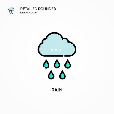 Yağmur vektör simgesi. Modern vektör illüstrasyon kavramları. Düzenlemesi ve kişiselleştirmesi kolay.