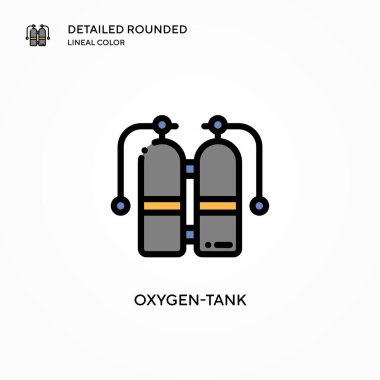 Oksijen tankı vektör simgesi. Modern vektör illüstrasyon kavramları. Düzenlemesi ve kişiselleştirmesi kolay.