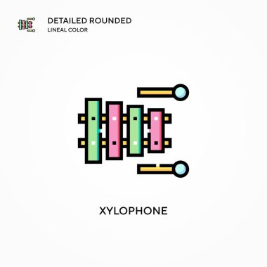 Ksilofon vektör simgesi. Modern vektör illüstrasyon kavramları. Düzenlemesi ve kişiselleştirmesi kolay.
