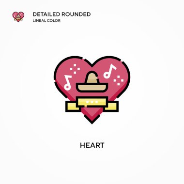 Kalp vektör simgesi. Modern vektör illüstrasyon kavramları. Düzenlemesi ve kişiselleştirmesi kolay.