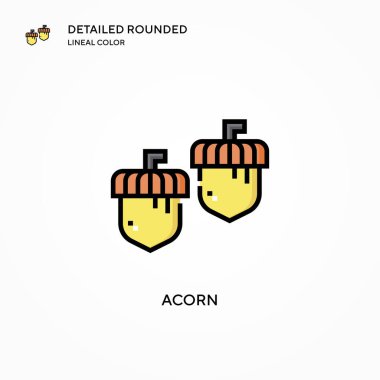 Meşe palamudu ikonu. Modern vektör illüstrasyon kavramları. Düzenlemesi ve kişiselleştirmesi kolay.