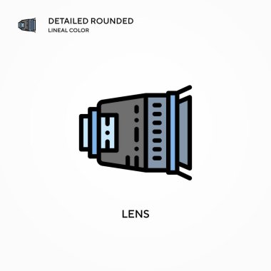 Mercek vektör simgesi. Modern vektör illüstrasyon kavramları. Düzenlemesi ve kişiselleştirmesi kolay.