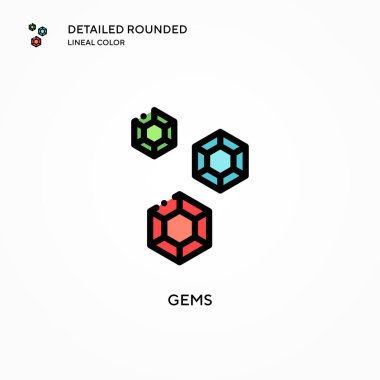 Gems vektör simgesi. Modern vektör illüstrasyon kavramları. Düzenlemesi ve kişiselleştirmesi kolay.