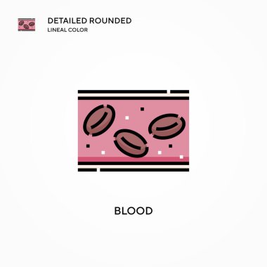 Kan vektör ikonu. Modern vektör illüstrasyon kavramları. Düzenlemesi ve kişiselleştirmesi kolay.