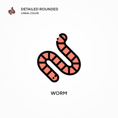 Solucan vektör simgesi. Modern vektör illüstrasyon kavramları. Düzenlemesi ve kişiselleştirmesi kolay.