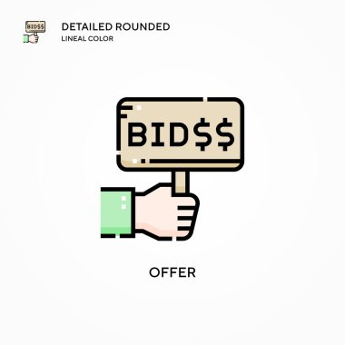 Vektör ikonu teklif et. Modern vektör illüstrasyon kavramları. Düzenlemesi ve kişiselleştirmesi kolay.