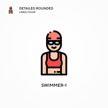 Yüzücü-1 vektör simgesi. Modern vektör illüstrasyon kavramları. Düzenlemesi ve kişiselleştirmesi kolay.
