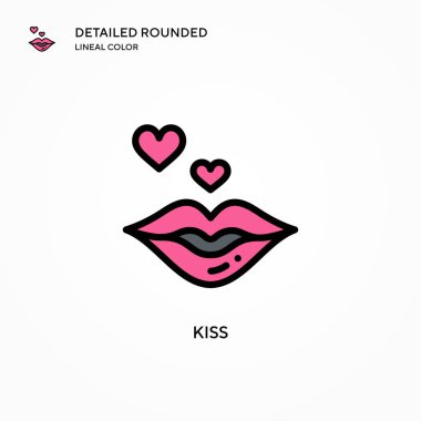 Öpücük vektör simgesi. Modern vektör illüstrasyon kavramları. Düzenlemesi ve kişiselleştirmesi kolay.