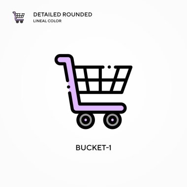 Bucket-1 vektör simgesi. Modern vektör illüstrasyon kavramları. Düzenlemesi ve kişiselleştirmesi kolay.