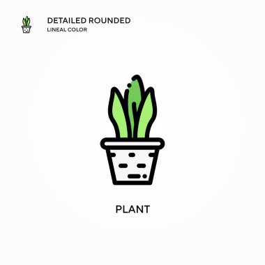 Bitki vektör simgesi. Modern vektör illüstrasyon kavramları. Düzenlemesi ve kişiselleştirmesi kolay.
