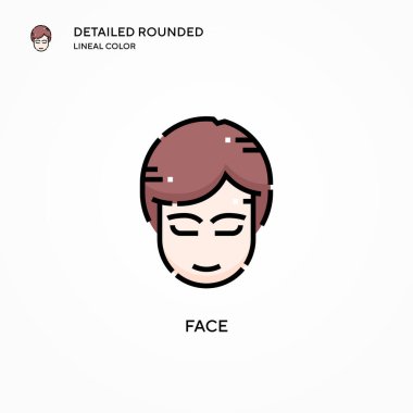Yüz vektör simgesi. Modern vektör illüstrasyon kavramları. Düzenlemesi ve kişiselleştirmesi kolay.