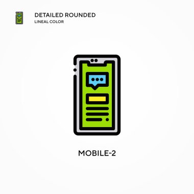 Mobil-2 vektör simgesi. Modern vektör illüstrasyon kavramları. Düzenlemesi ve kişiselleştirmesi kolay.