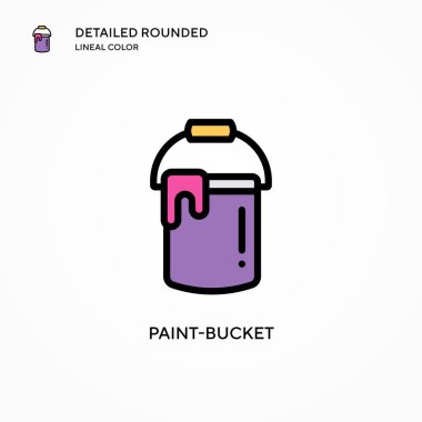 Boya kovası vektör simgesi. Modern vektör illüstrasyon kavramları. Düzenlemesi ve kişiselleştirmesi kolay.