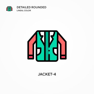 Ceket-4 vektör simgesi. Modern vektör illüstrasyon kavramları. Düzenlemesi ve kişiselleştirmesi kolay.