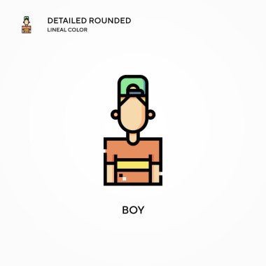 Erkek vektör simgesi. Modern vektör illüstrasyon kavramları. Düzenlemesi ve kişiselleştirmesi kolay.