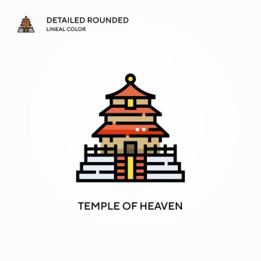 Cennet Tapınağı vektör ikonu. Modern vektör illüstrasyon kavramları. Düzenlemesi ve kişiselleştirmesi kolay.