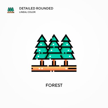 Orman vektör simgesi. Modern vektör illüstrasyon kavramları. Düzenlemesi ve kişiselleştirmesi kolay.