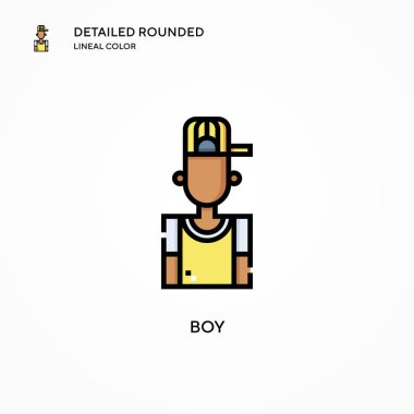 Erkek vektör simgesi. Modern vektör illüstrasyon kavramları. Düzenlemesi ve kişiselleştirmesi kolay.