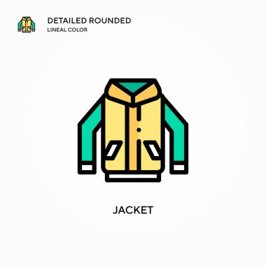 Ceket vektör simgesi. Modern vektör illüstrasyon kavramları. Düzenlemesi ve kişiselleştirmesi kolay.