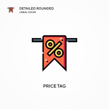 Fiyat etiketi vektör simgesi. Modern vektör illüstrasyon kavramları. Düzenlemesi ve kişiselleştirmesi kolay.