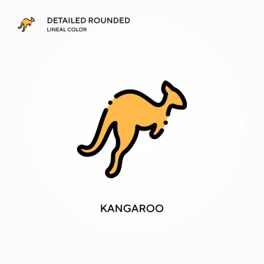 Kanguru vektör simgesi. Modern vektör illüstrasyon kavramları. Düzenlemesi ve kişiselleştirmesi kolay.